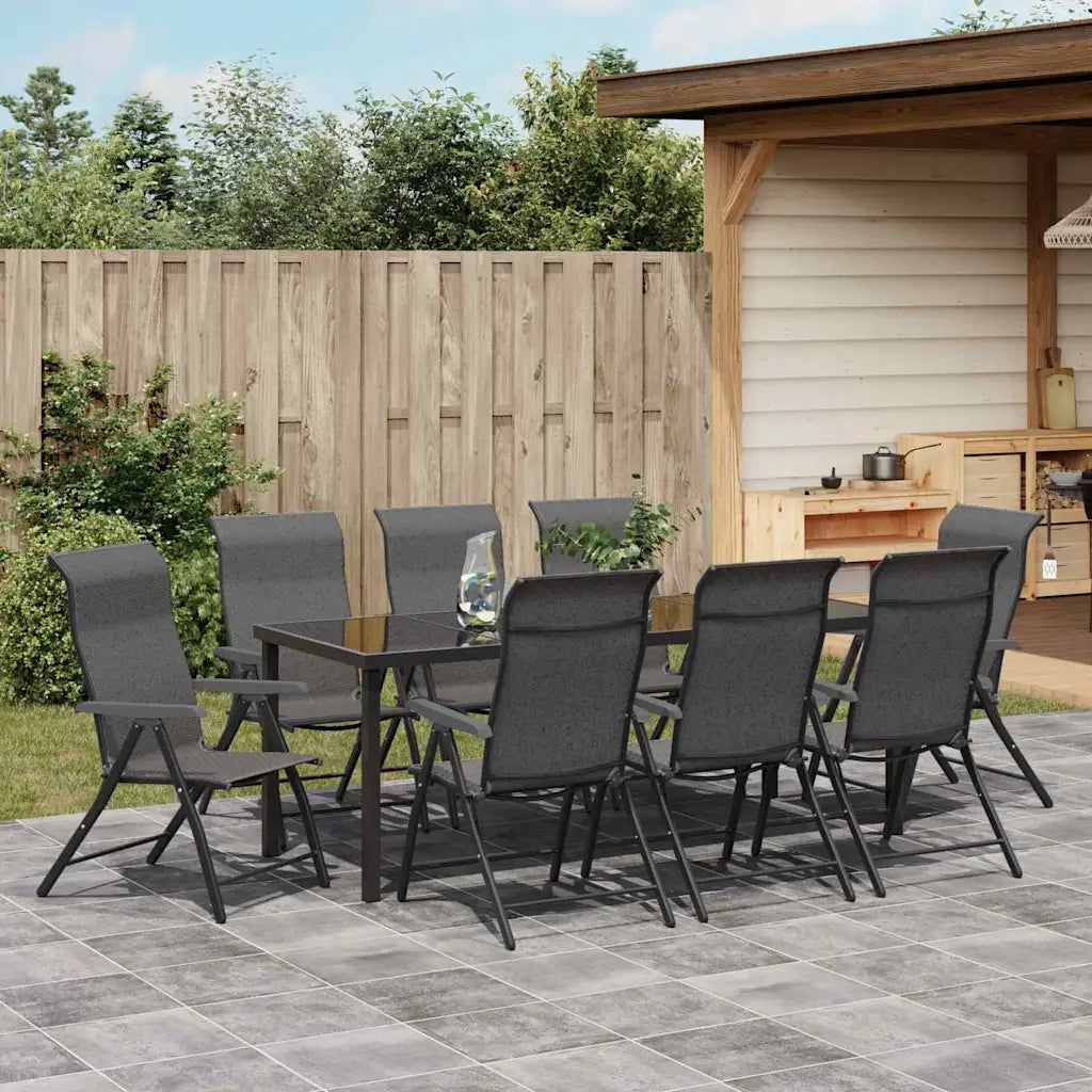 Set da Pranzo per Giardino 9 pcs Grigio 3379281