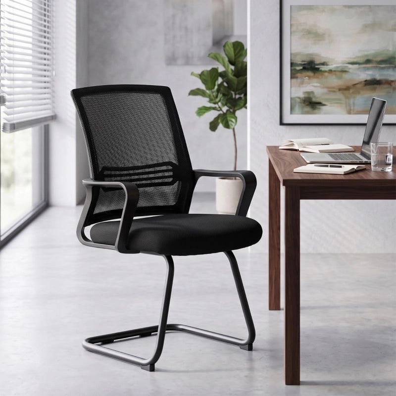 SEDIA Conferenza ergonomica Set da 2 pezzi 58,5x57,5x93 cm Nero Mesh