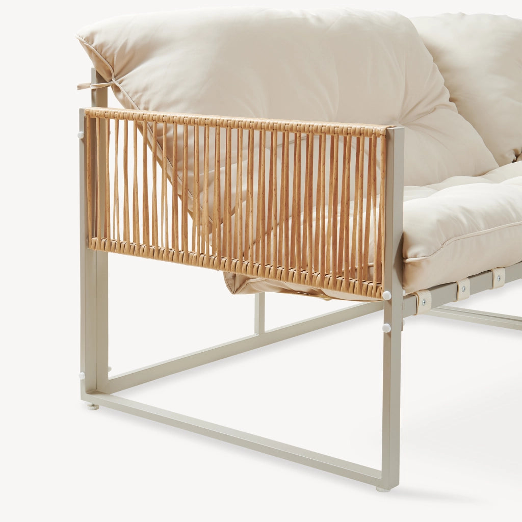 Set Salottino per Esterno Karg Divano Modulare a 3 pezzi e Tavolino con Piano in SPC Rovere Mobili da Giardino - Beige casa.pro