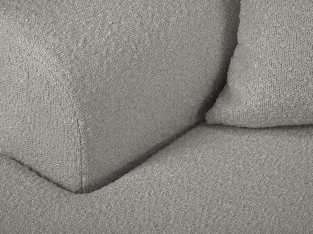 Cosmopolitan Design - Divano convertibile angolare sinistro con contenitore "Kyoto" 4 posti in bouclé grigio 