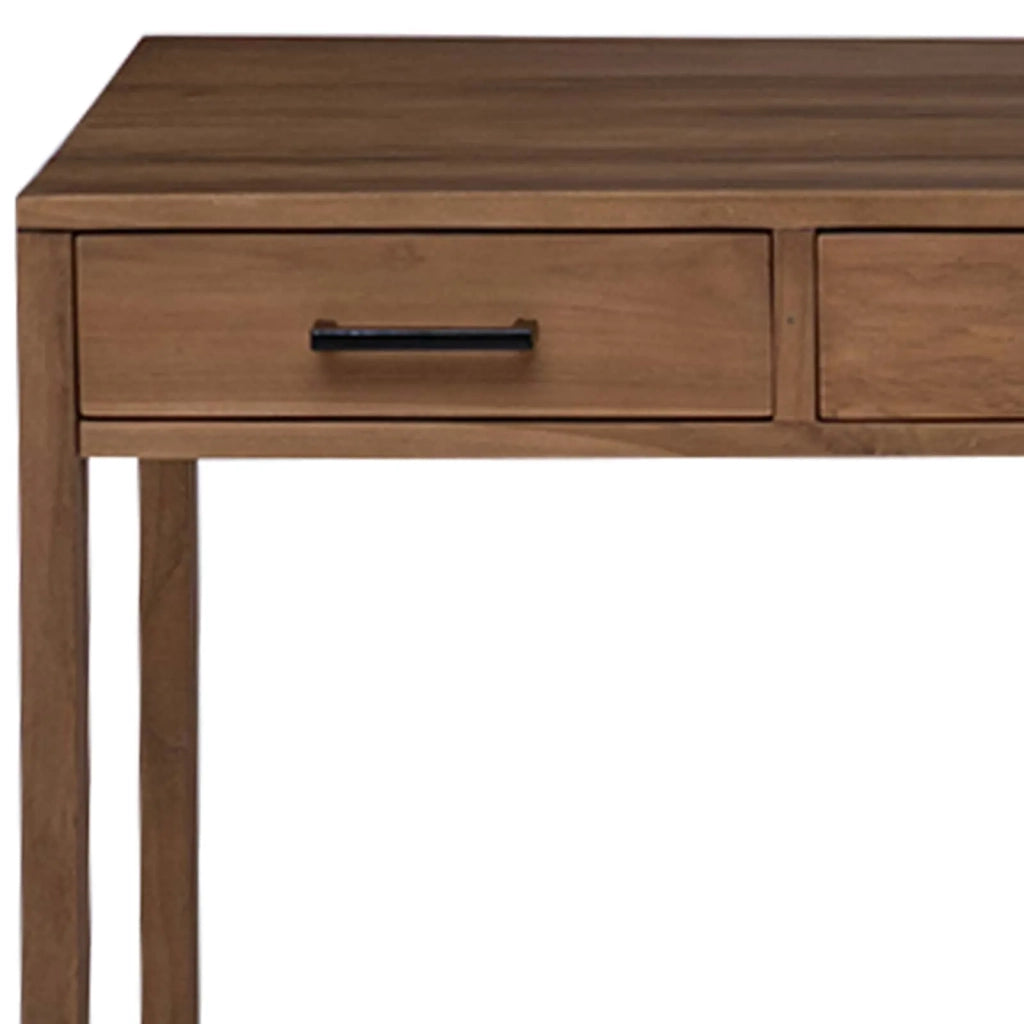 Scrivania con Cassetti Naturale Legno di teak solido 42026904