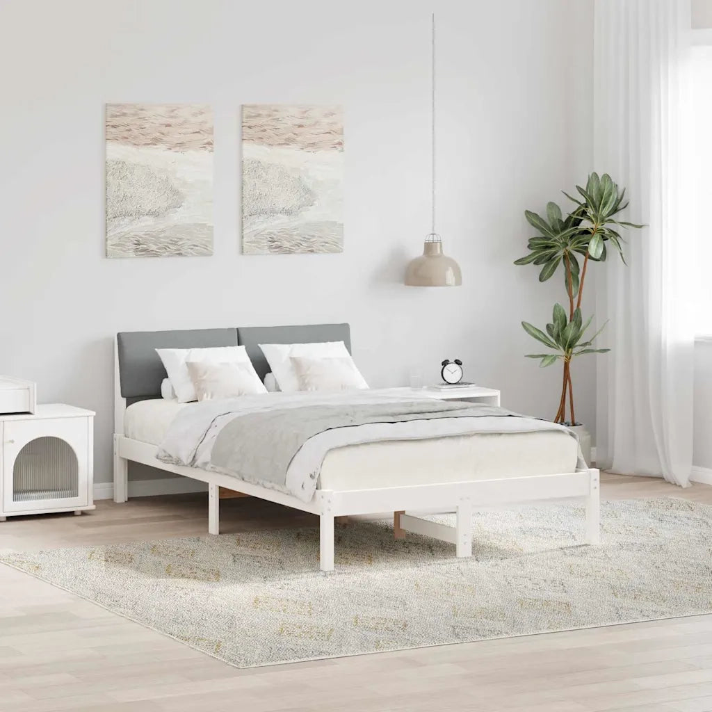 Struttura del Letto Bianco e grigio chiaro 120 x 190 cm