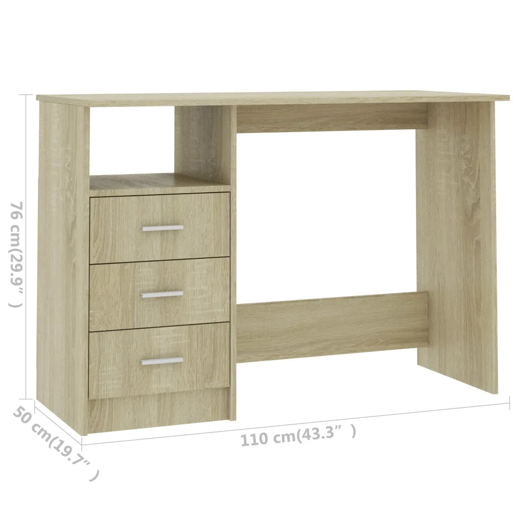 Scrivania con Cassetti Rovere Sonoma 110x50x76 cm in Truciolato cod mxl 64129