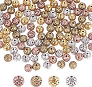 Corona d'oro - Spaziatori a onde rotondi - 120 pezzi - 8 mm - Borchiate in metallo tibetano - Adatti per progetti creativi -