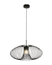 Lampada a Sospensione Fassa Ø60cm in Metallo Nero, Attacco E27 40W, Design Industriale, Classe di Isolamento 1, IP20 - Illuminazione Interni