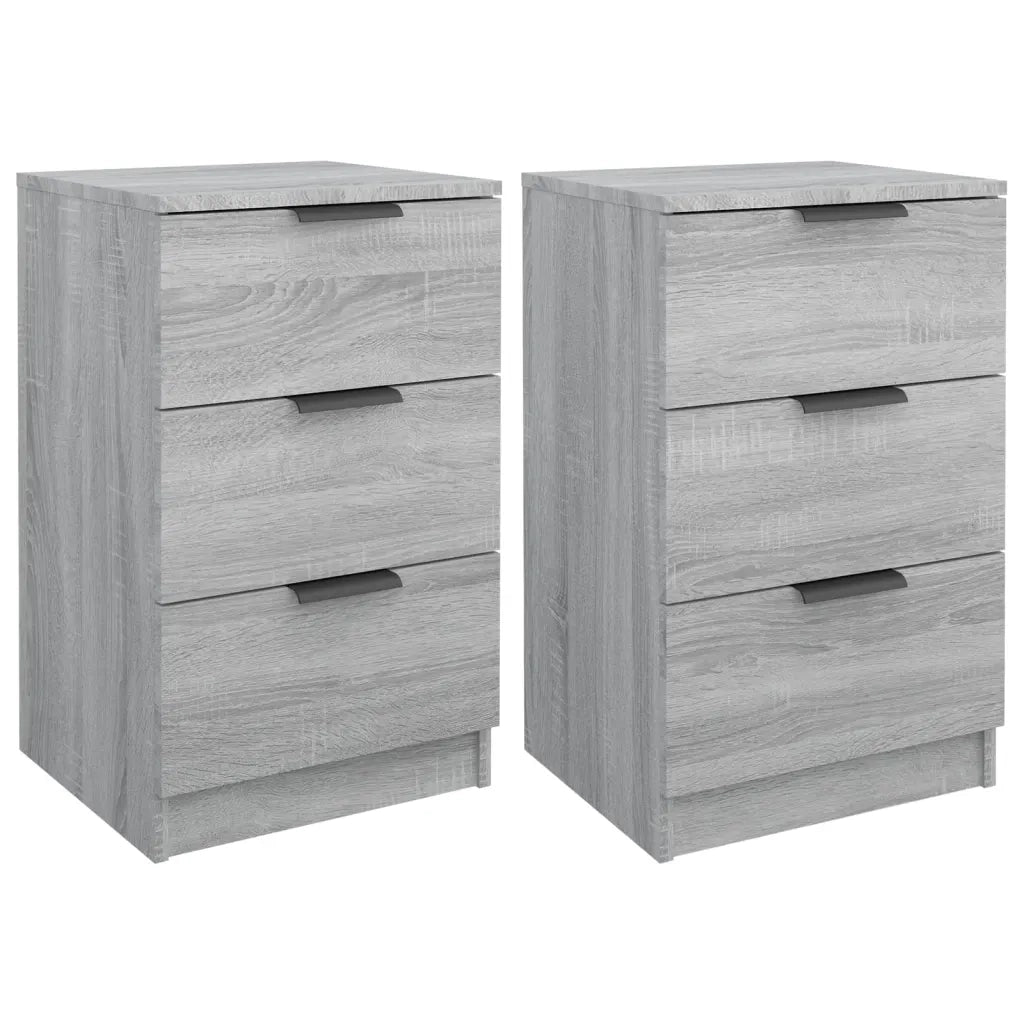 Comodini 2 pz-Set di 2 Tavolino da notte Grigio Sonoma 40x36x65 cm