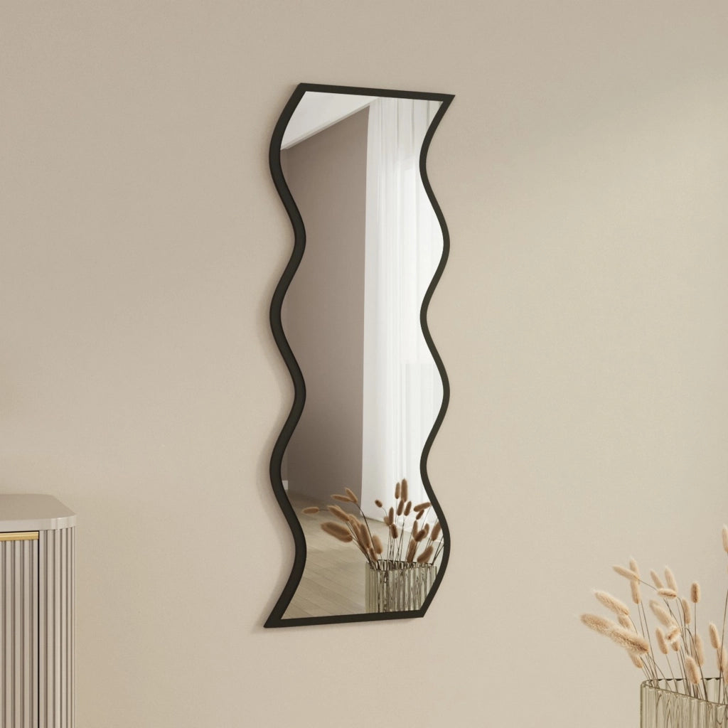 Metonoka, Specchio Forma Rettangolare, 40x120h cm Nero