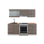 Vicco Cucina componibile Grigio prezioso/bianco 200 cm , PL Rovere