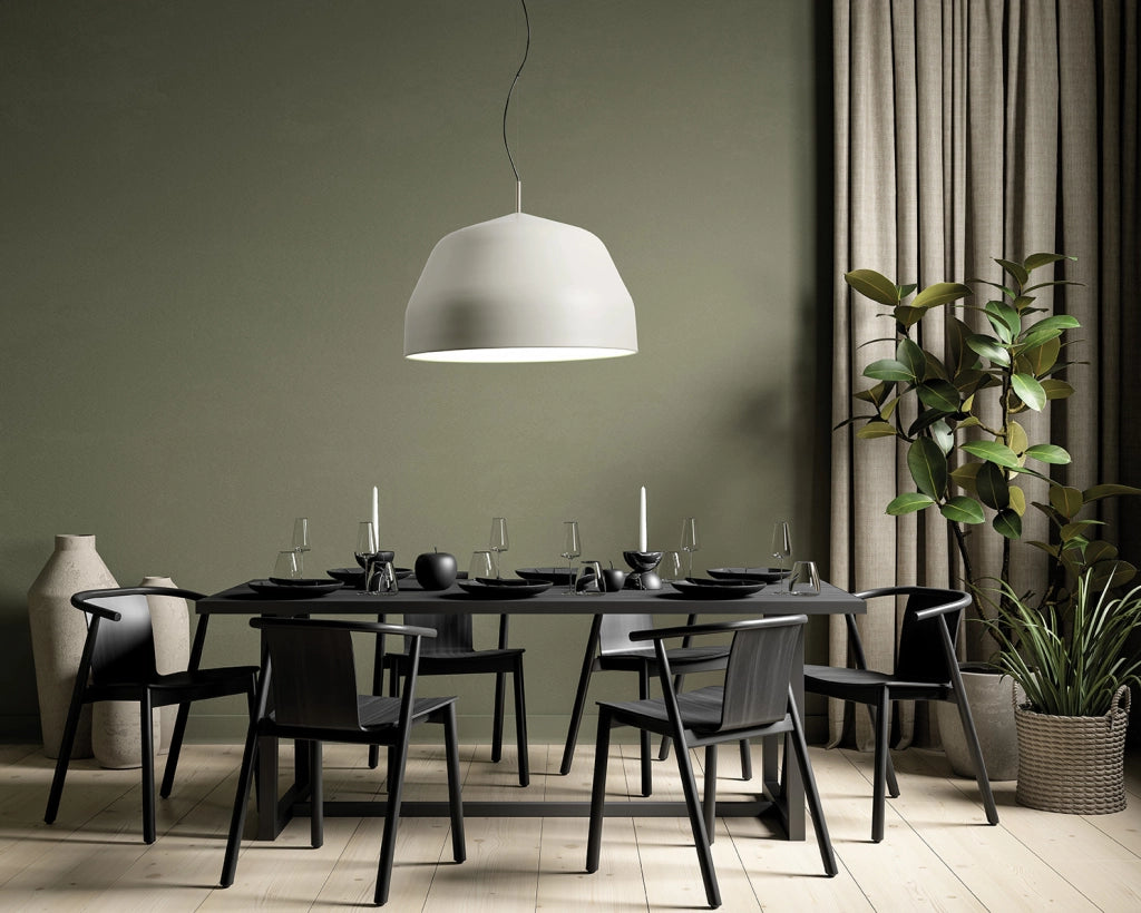 MUG LAMPADARIO A SOSPENSIONE 3 LUCI GRANDE IN METALLO CREMA ATTACCO E27 D.56CM