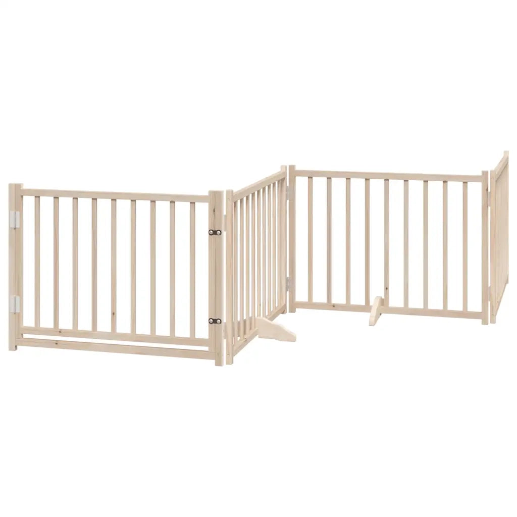Cancello Cani Porta Pieghevole 4 Pannelli 320 cm Massello Abete CFW7371255