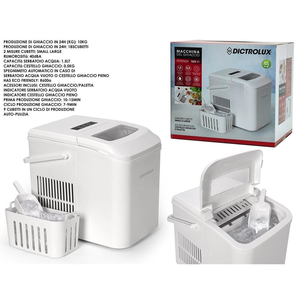 Trade Shop - Macchina Del Ghiaccio 105 Watt Portatile Funzione Auto-pulizia Spegnimento Automatico -