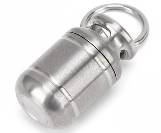 Contenitore acqua-tetto per medicinali - Contenitore piccolo per medicinali - Contenitore per medicinali in acciaio inossidabile - Dimensioni 25mm x 15mm x 16mm x 13mm - Contenitore per medicinali portatile