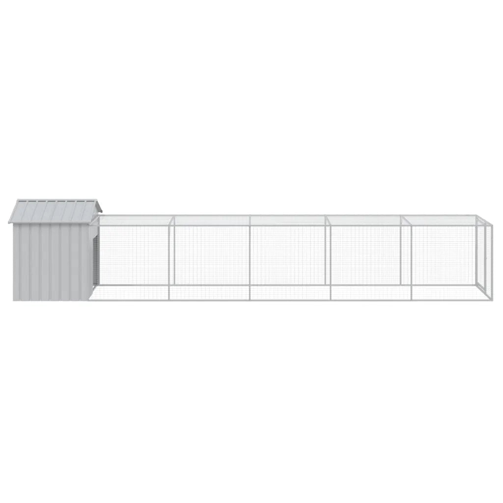 Pollaio Area Corsa Grigio Chiaro 117x609x123 cm Acciaio Zincato 3189075