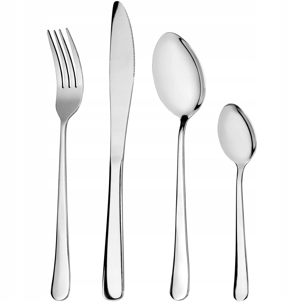 Set di posate KADAX per 6 persone, 24 pezzi, colore argento.
