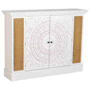Credenza in legno bianco invecchiato con 2 porte 130x33x99h cm