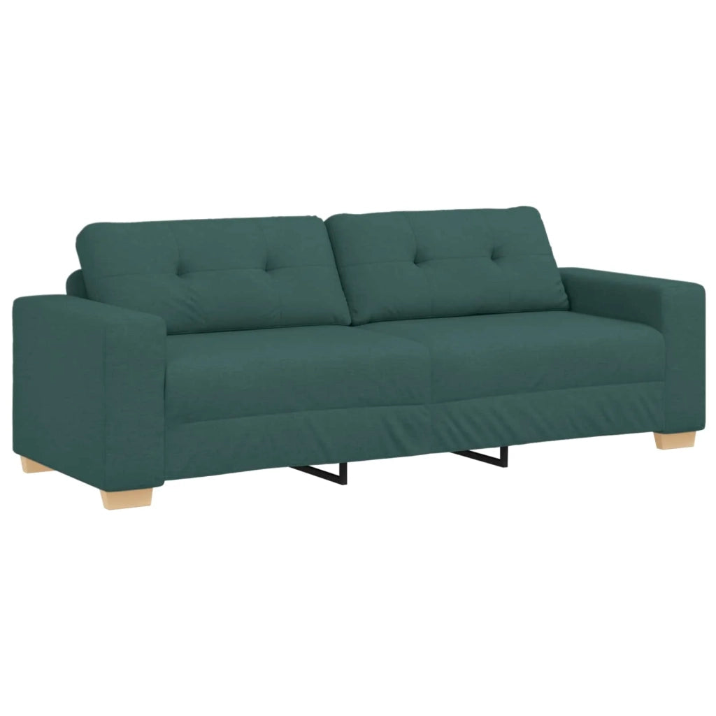 Divano 3 pcs Verde Scuro 221 x 80 x 80 cm Tessuto misto lino 3324633