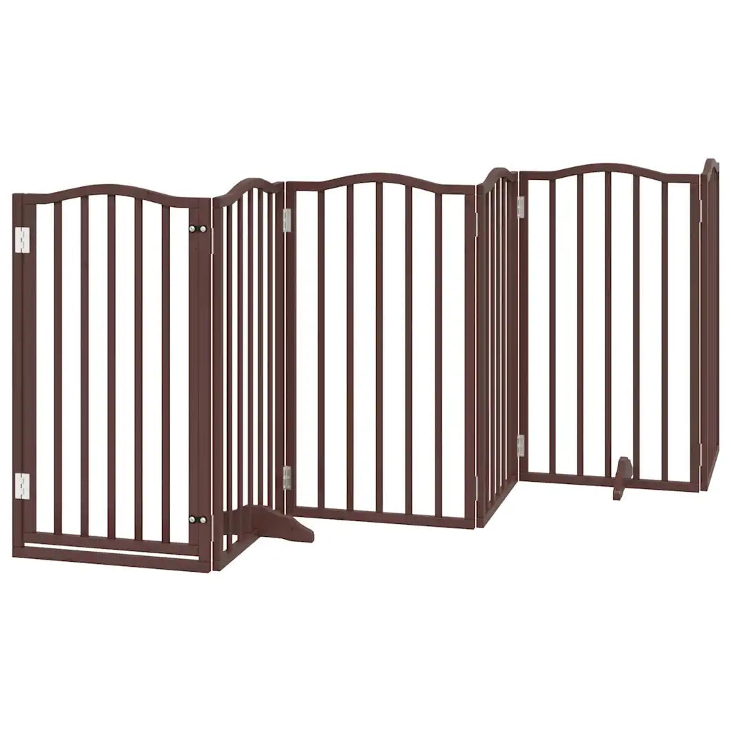 vidaXL Cancello Cani Pieghevole Rovere Marrone 6 Pannelli 300cm Pioppo