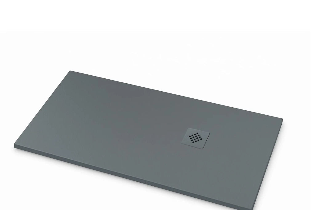 Piatto doccia Ardesia extra piatto 100X150 cm colore Grigio cemento RAL 7005 griglia Grigio cemento