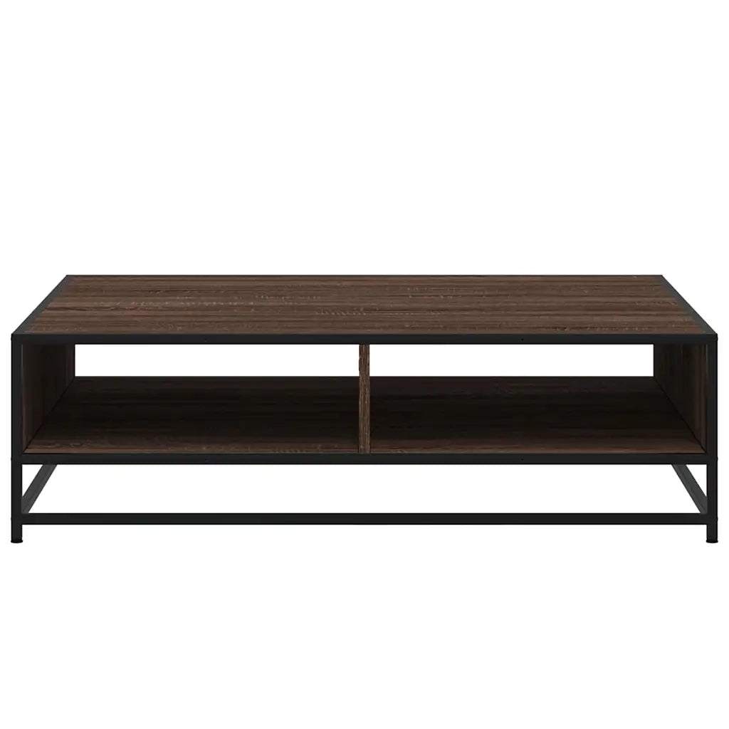 Tavolino Rovere Marrone 100x100x30 cm in Truciolato e Metallo