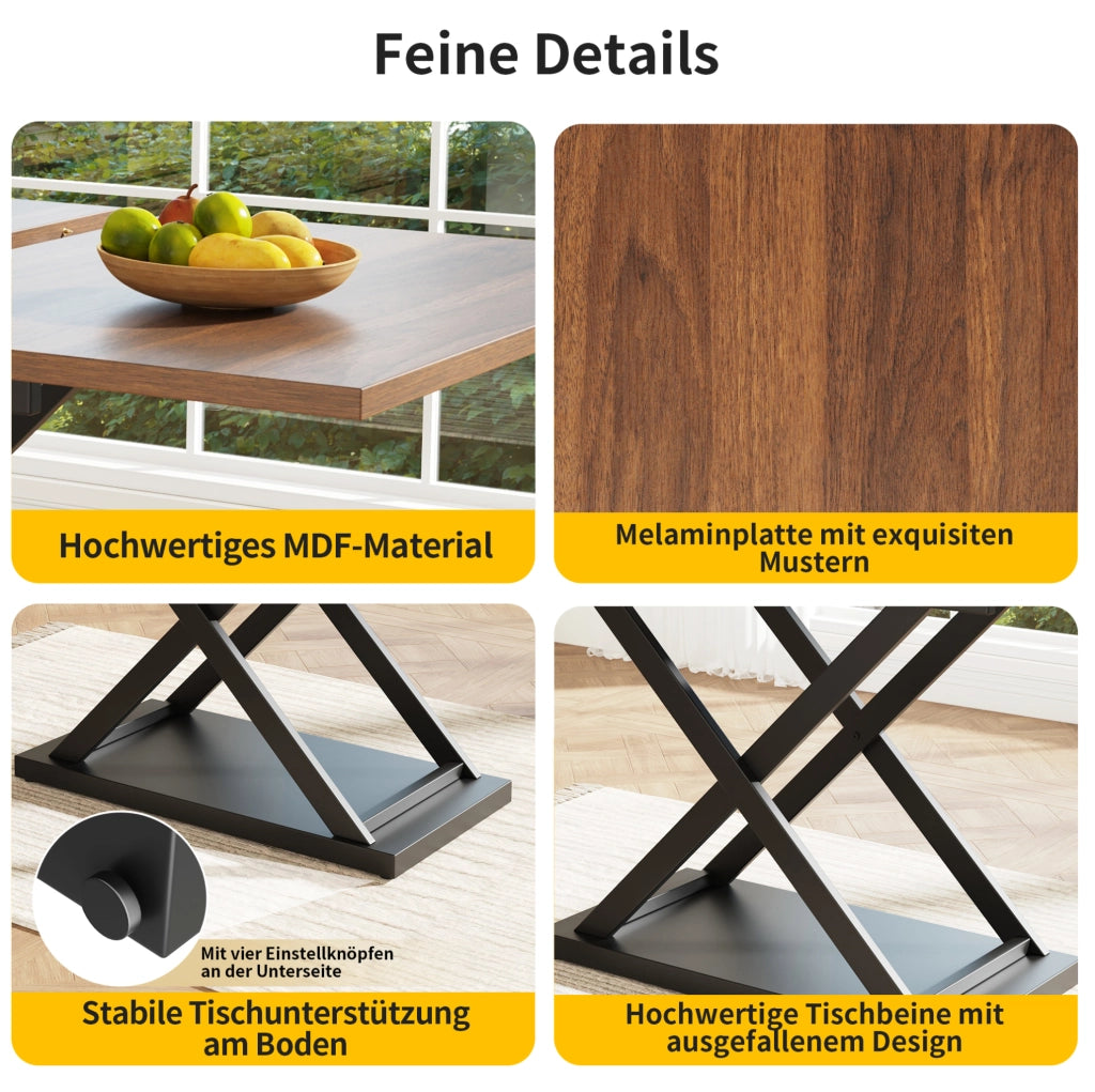 Tavolo da pranzo allungabile 120-160x80 cm noce e nero