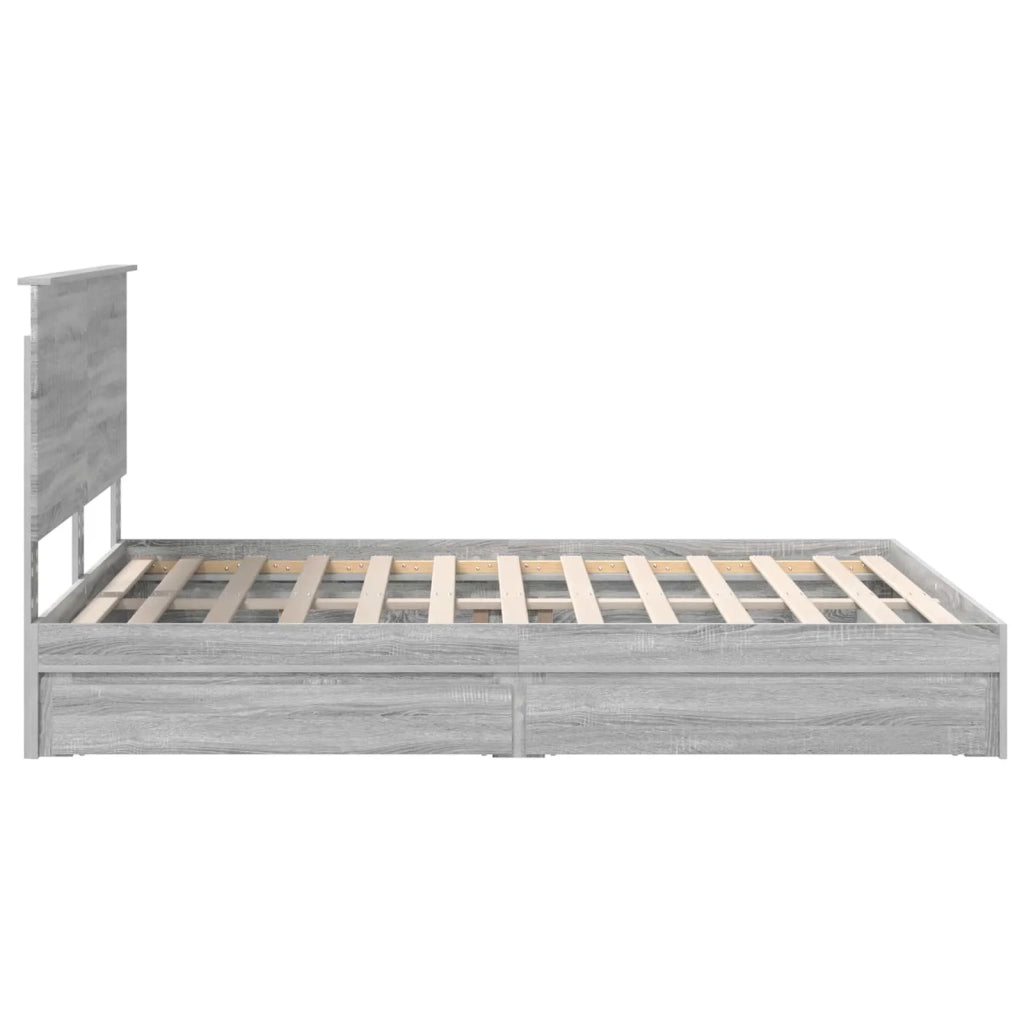Letto con Contenitore con testiera Grigio Sonoma 150 x 200 cm 3411199
