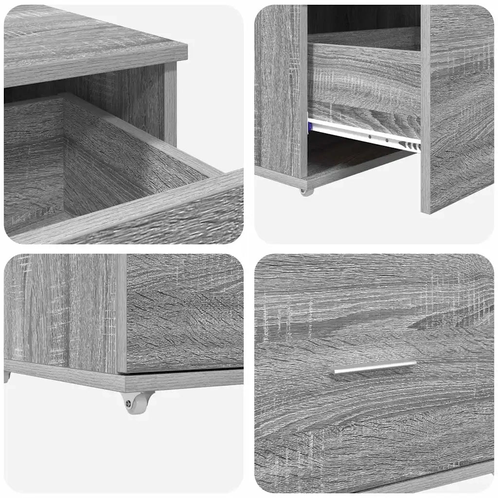 vidaXL Scrivania Grigio sonoma 131.5 x 50 x 106.5 cm Legno multistrato