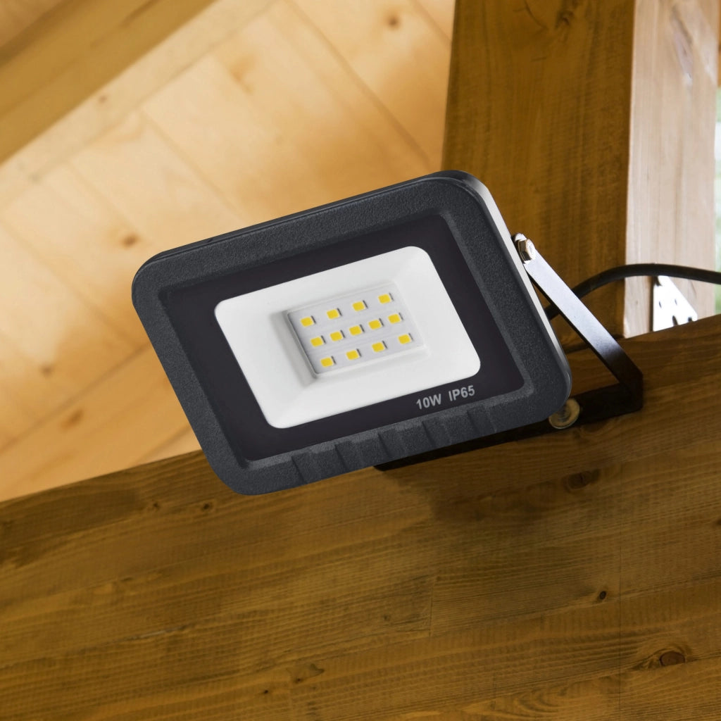 Faretto LED SMD 10W 4000K 120° IP65 nero esterno Polux