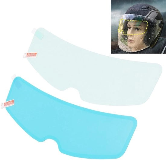 Set di Film per Visiera Motorista Universale - Regolazione della Vista e Resistente alla Pioggia, 24.5 cm