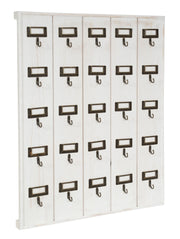 Biscottini Bacheca appendichiavi in legno finitura bianco anticato L49,5xPR4xH60 cm