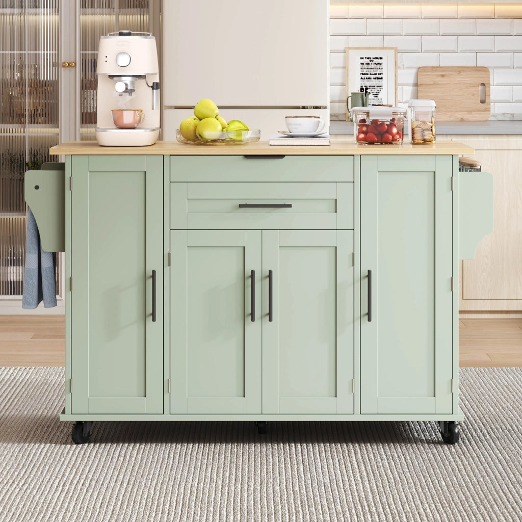 Mobile Cucina con 2 ante; 2 cassetti e ruote - per cucina - in MDF - 136×70×92 cm