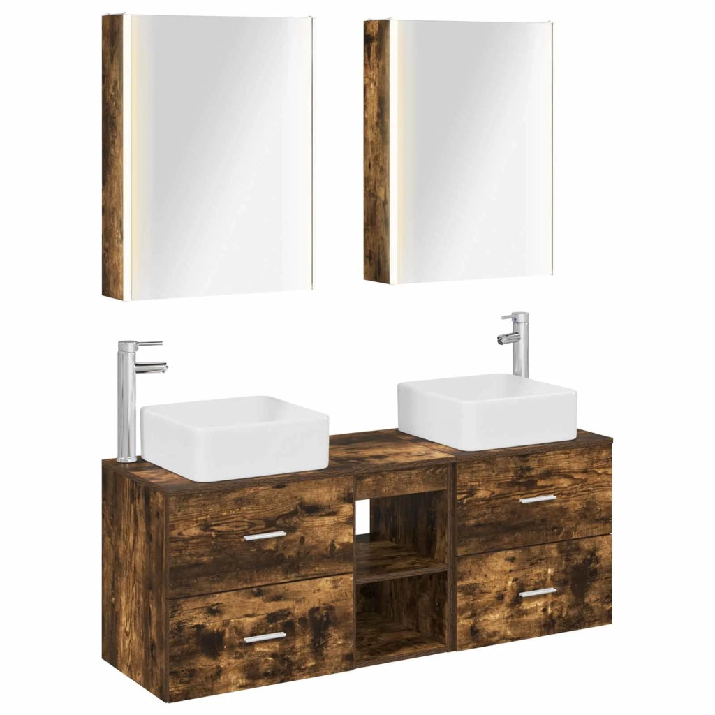 Set di mobili per il bagno 5 pcs Rovere Fumo 3406771