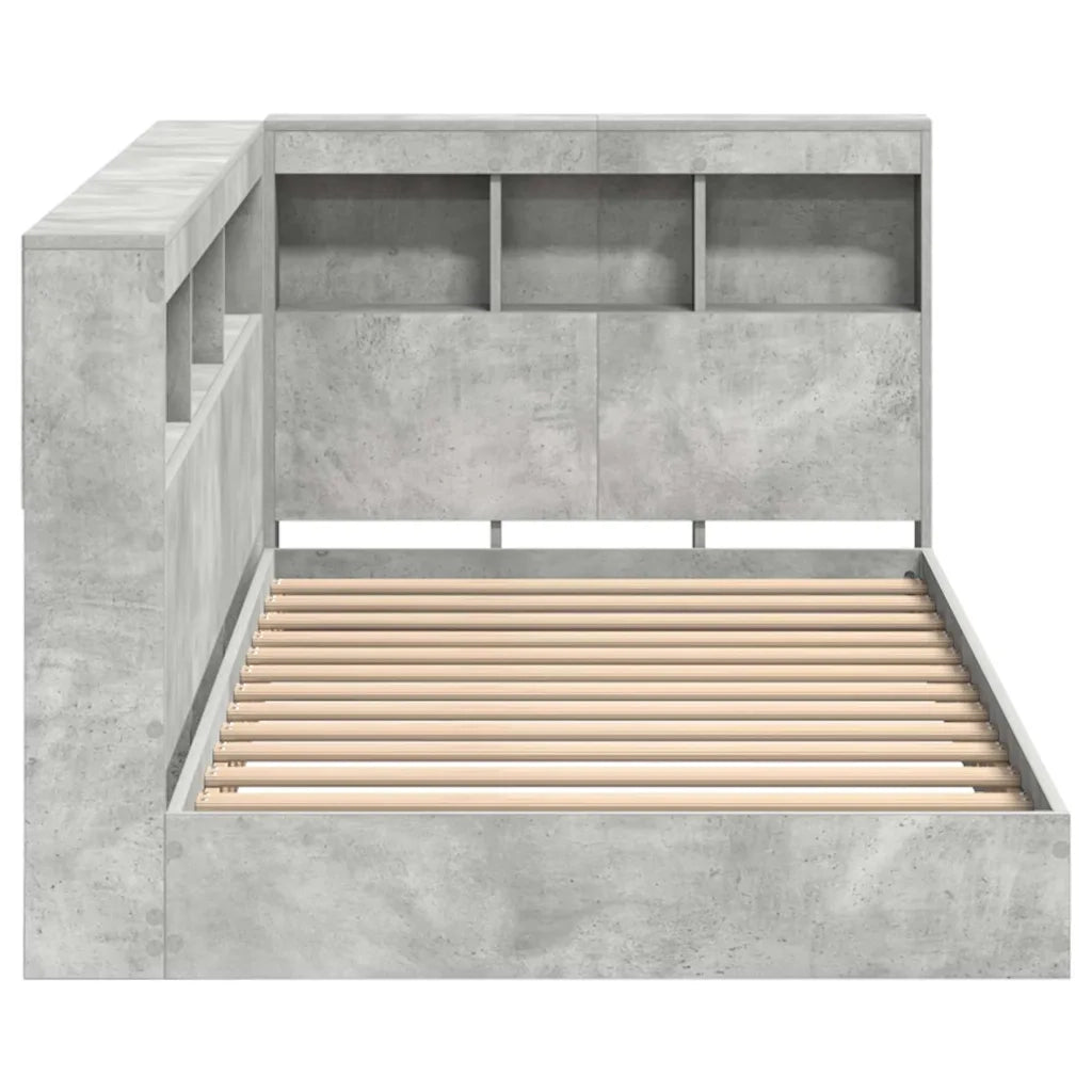 Letto Libreria Grigio cemento 75 x 190 cm Legno multistrato 3335756