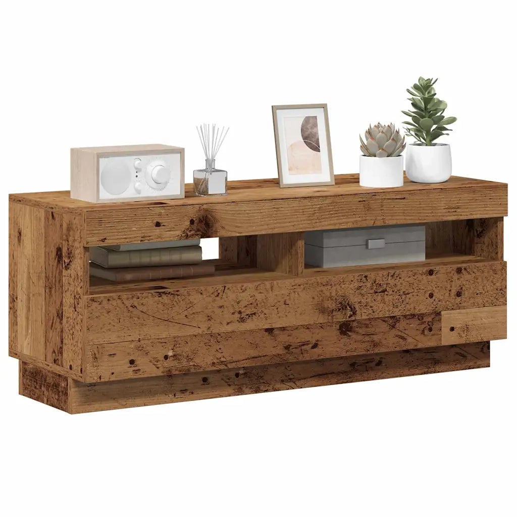 Mobile Porta TV con LED Legno Antico 100x35x40 cm Truciolato 856355