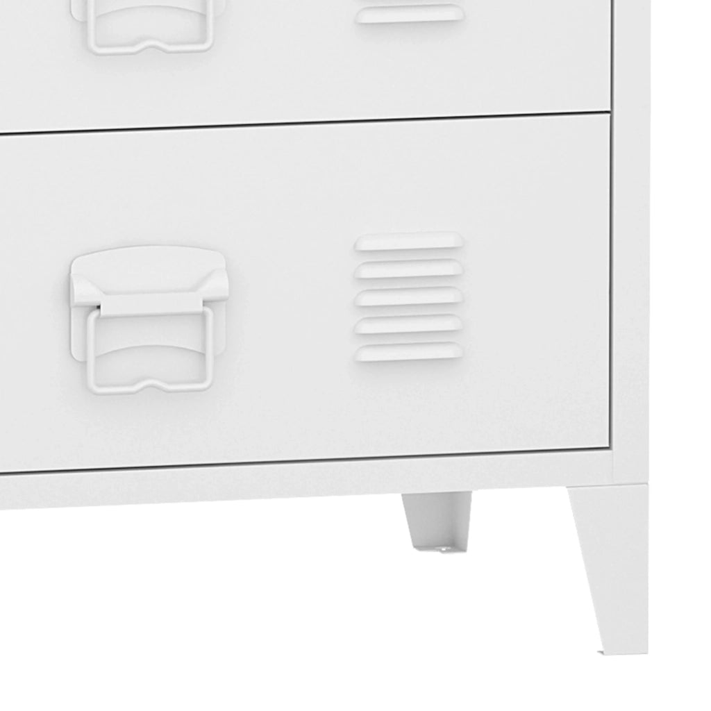 Elegante cassettiera pratica cassettiera in metallo hämeenlinna con 4 cassetti in acciaio 92 x 80 x 40 cm bianco 03_0006838