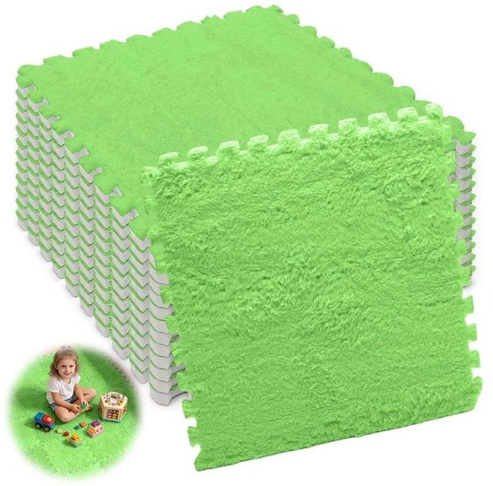 Tegoli per pavimento in schiuma espansa, 12 pezzi, per soggiorno e camera da letto, 30 x 30 x 1 cm, in espansione, per pavimenti di soggiorno e camera da letto (verde)
