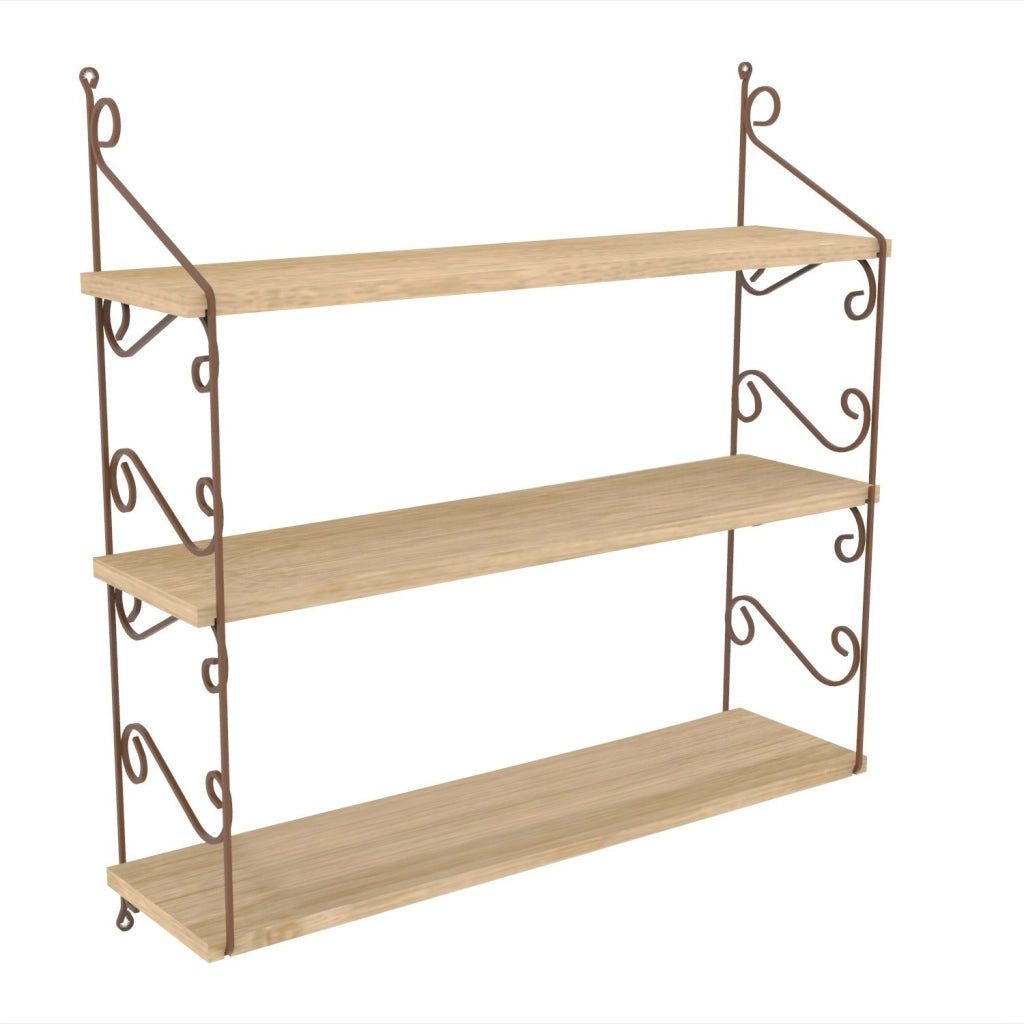 Scaffale da parete in legno "Seramoni" 72 x 20 x 80 cm - Rovere
