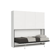 Letto singolo a scomparsa Kando comp.C con materasso bianco frassino