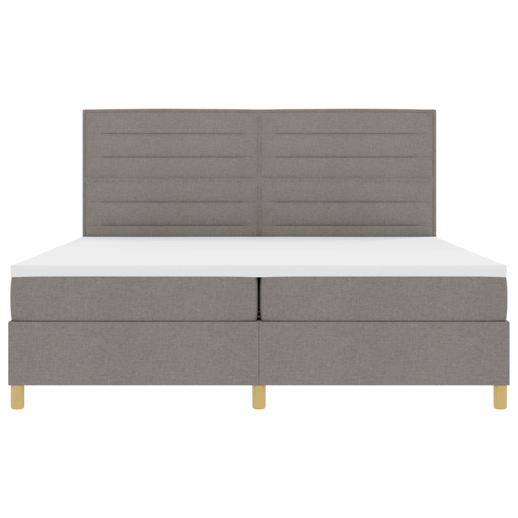 Letto a molle con materasso e LED Tortora 200x200 cm Tessuto