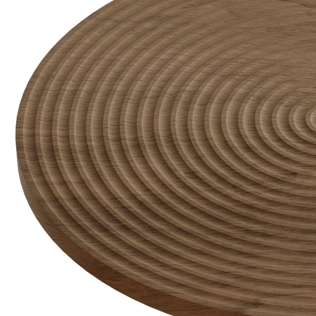 TAVOLO da pranzo rotondo Ø 80 cm MDF effetto legno e metallo nero