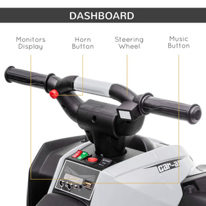 Quad Elettrico per Bambini 12V Ruote Larghe con Sospensioni e Fari LED Bianco