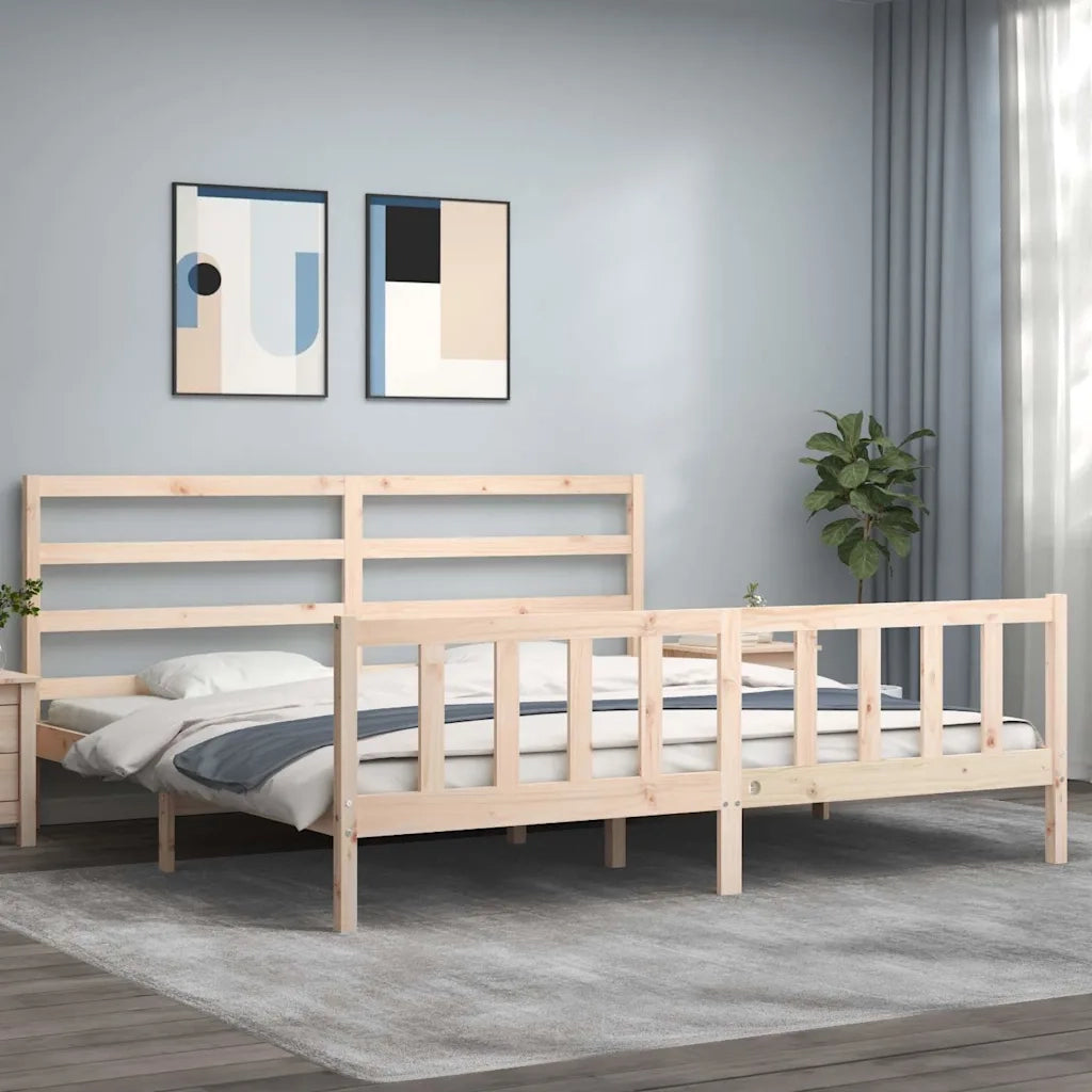 Giroletto senza Materasso-Struttura Letto 200x200 cm in Legno Massello di Pino 916440