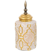 Vaso in ceramica dorata, D12,5x27,5h cm