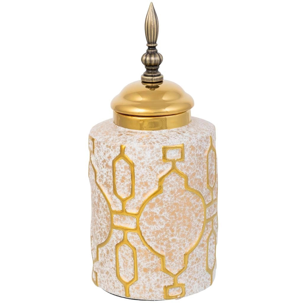 Vaso in ceramica dorata, D12,5x27,5h cm