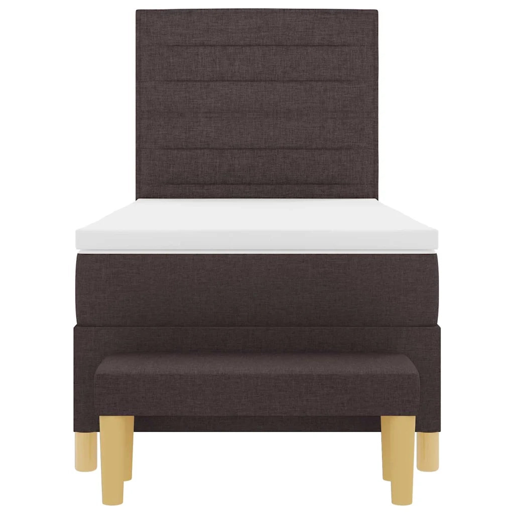 Letto a molle con testiera Marrone scuro 200 x 90 cm Tessuto 3344201