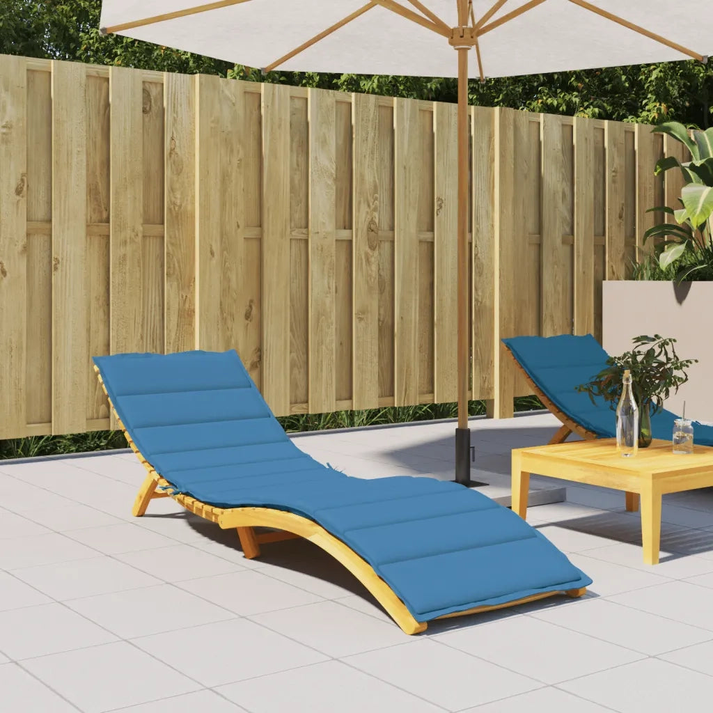 vidaXL Cuscino per Lettino Prendisole Blu Mélange 200x60x4 cm Tessuto