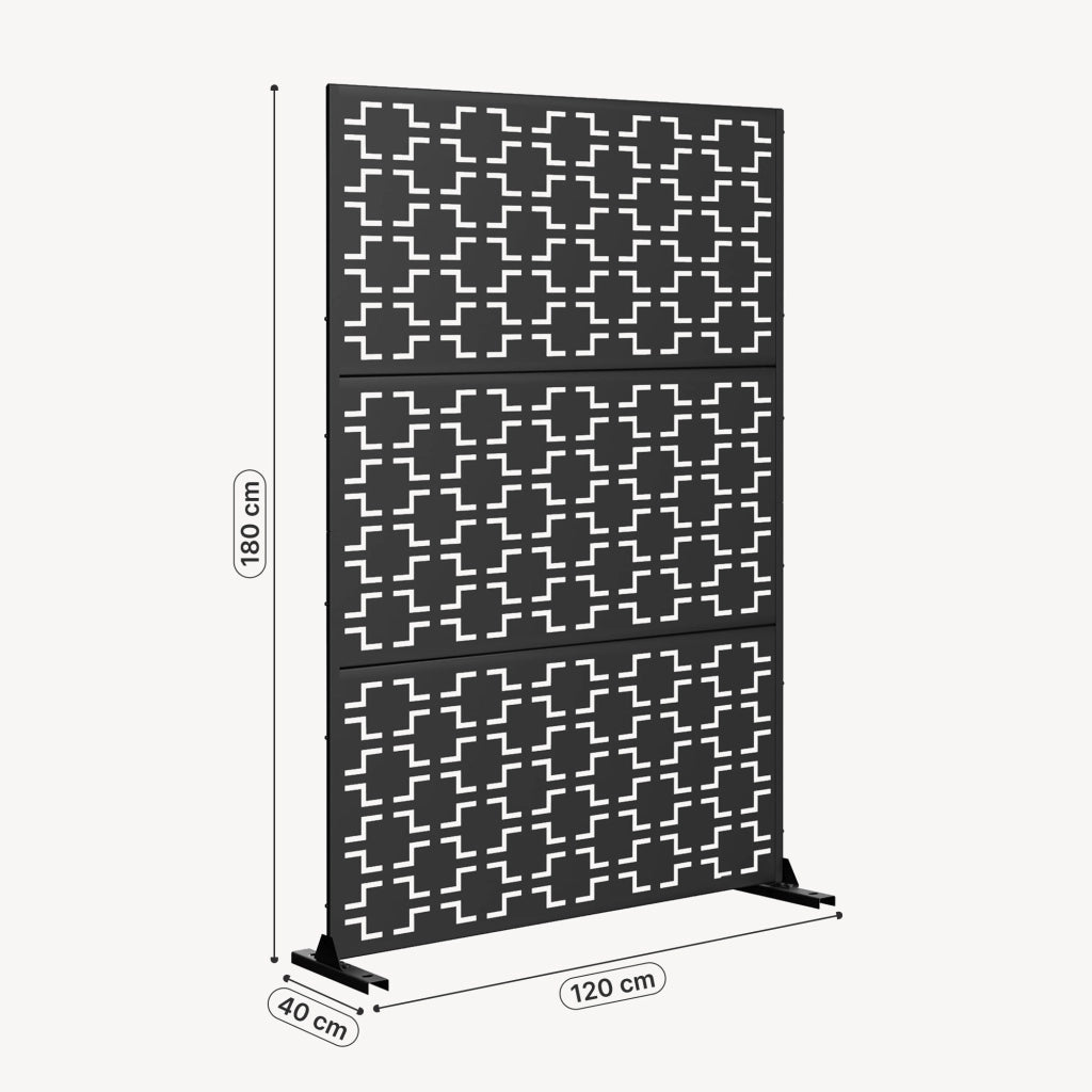 Pannello Divisorio Basciano Struttura Traforata in Acciaio 180 x 120 cm - Grigio Antracite casa.pro