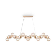 Maytoni Lampadario contemporaneo Dallas 25 luci G9 oro metallo diffusori vetro ambra