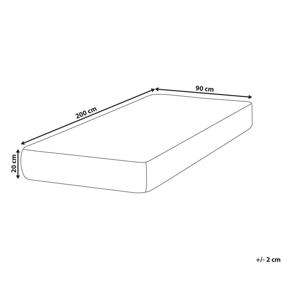 Materasso EU Medio 90 x 200 cm Bianco Grigio Schiuma Imbottitura Poliestere Sfoderabile