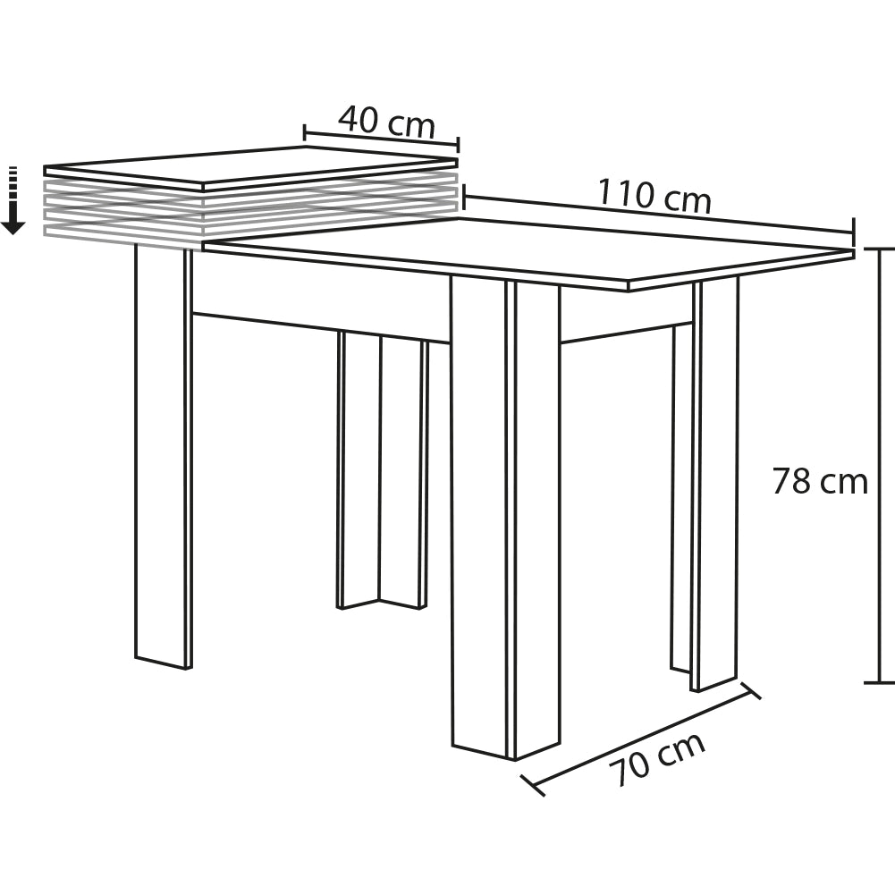 Tavolo Allungabile Cucina Sala Pranzo 110 a 150cm Bianco Frassinato Estensibile