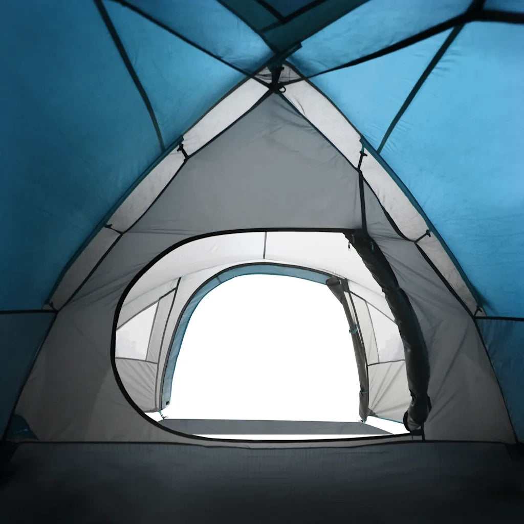 Tenda da Campeggio a Cupola per 4 Persone Blu Impermeabile